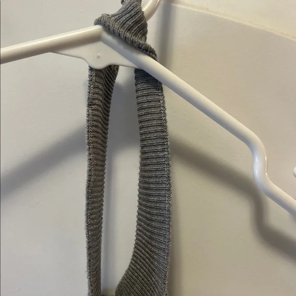 naked wardrobe Ribbed Knit Light Gray Halter Jumpsuit - Picture 6 of 7